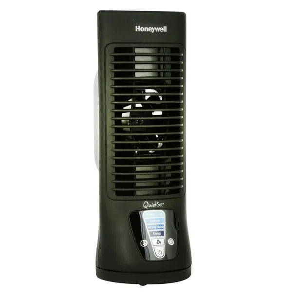 Honeywell HTF210B QuietSet Personal Table Fan, Black – Oscillating Personal Fan with Quiet Operation and 4 Levels of Power and Sound