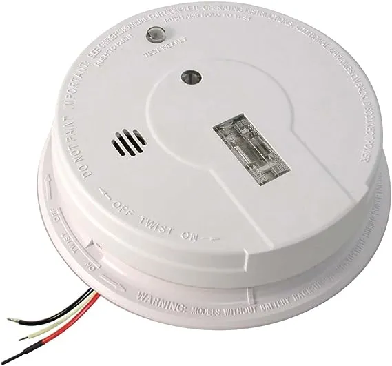 Kidde Hardwired Smoke Detector Alarm with Light and Battery Backup, Battery Included, Interconnectable