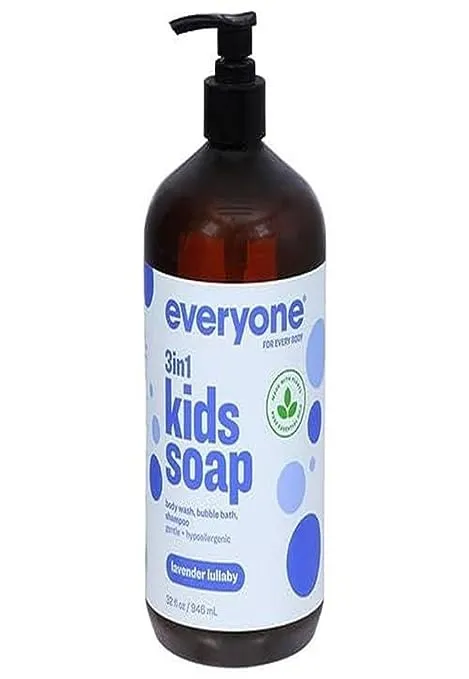 Everyone 3-in-1 Kids Soap: Shampoo, Body Wash, and Bubble Bath, Lavender Lullaby, 32 Ounce