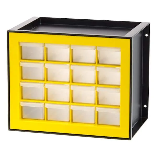 Iris 16 Drawer Parts Cabinet Black/Yellow