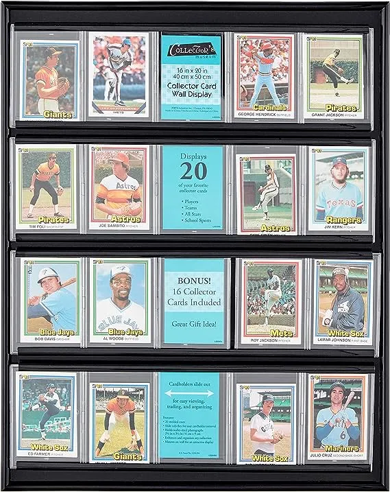 MCS 16x20 Inch Collector Card Wall Display, Holds 20 Sports Cards, Black (52894)