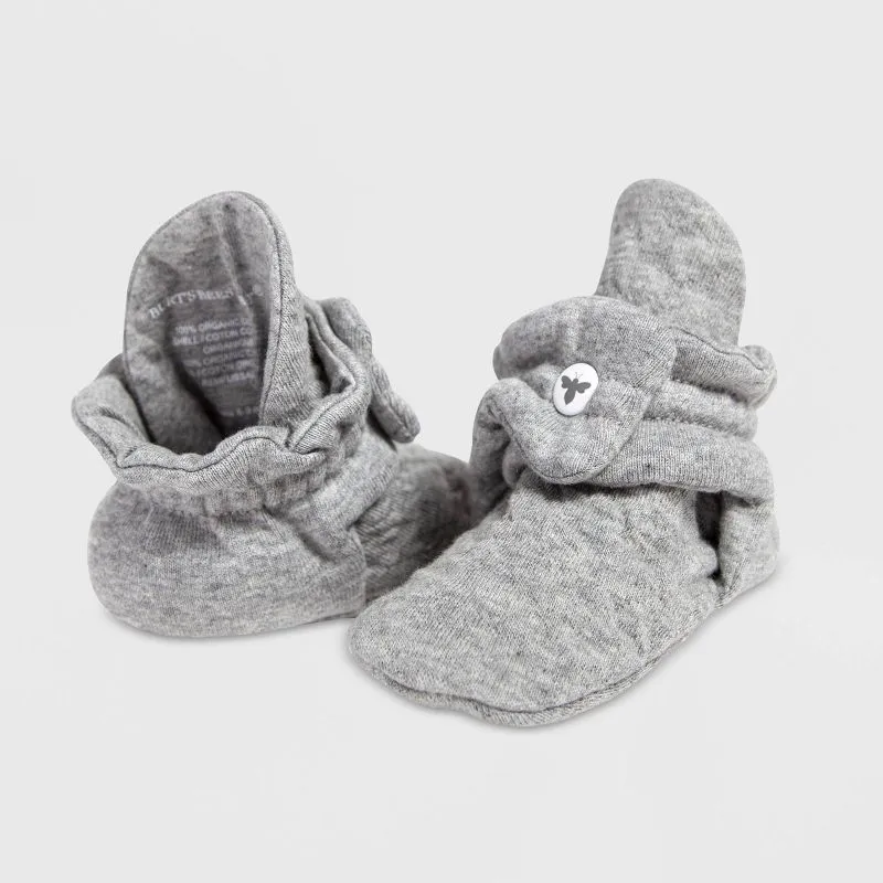 Burt's Bees Baby Unisex Baby Booties, Organic Cotton Adjustable Infant Shoes Slipper Sock