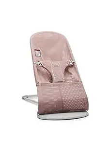 BabyBjörn Bouncer Bliss, Light Gray Frame Mesh Dusty Pink