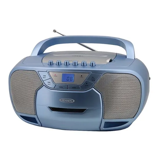 JENSEN® CD-590 1-Watt Portable Stereo CD and Cassette Player/Recorder with AM/FM Radio and Bluetooth®