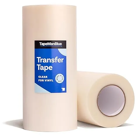 12" x 300' Roll of Clear Transfer Tape for Vinyl, Made in America, Premium-Grade Vinyl Transfer Tape for Cricut Vinyl Crafts, Decals, and Letters