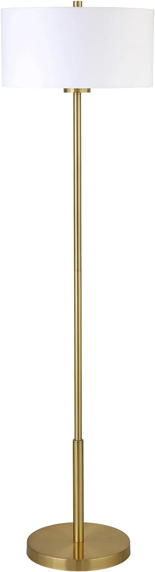 Trina 61" Metal Floor Lamp with Fabric Shade - Brushed Brass