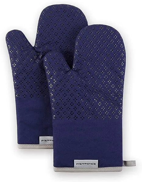 KitchenAid Asteroid Oven Mitt Set, 7"x12.5", Fog Blue, 2 Piece