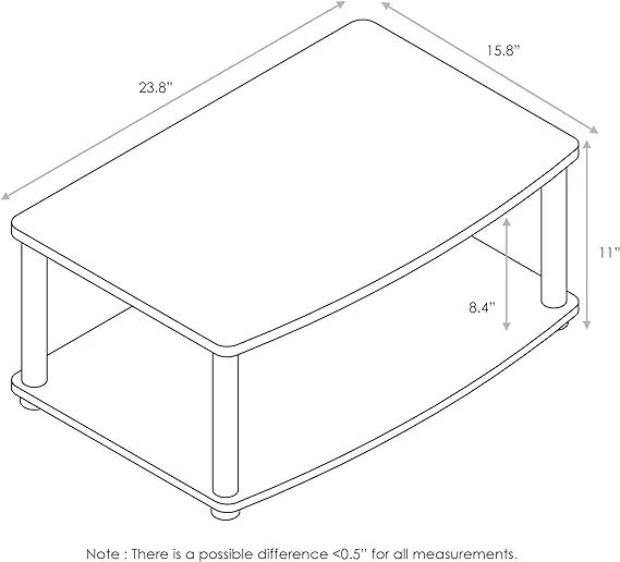 Furinno Turn-N-Tube No Tools 2-Tier Elevated TV Stands