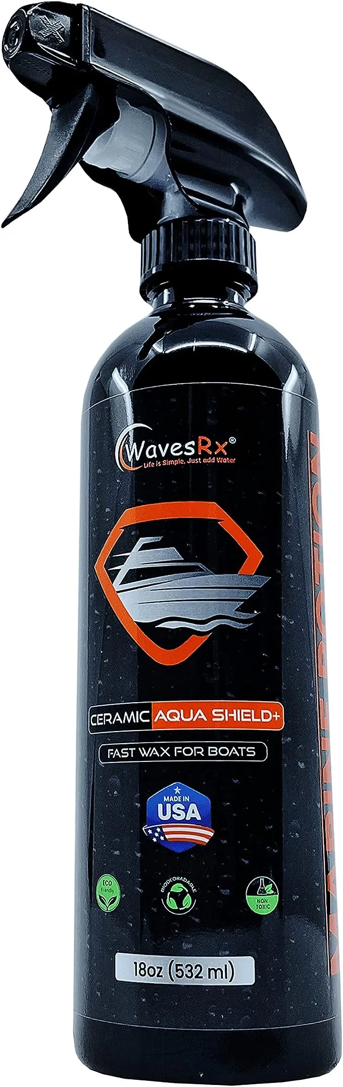 Wavesrx High-Performance Ceramic Spray Coating for Boats & Jet Skis (AquaShield+) | Marine Grade SiO2 Sealant Protects from Salt, Contaminants & UV