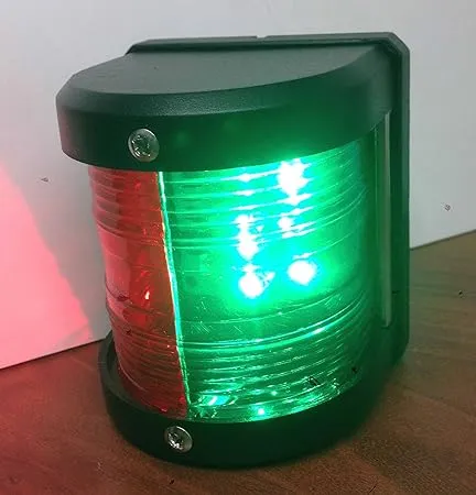 Pactrade Marine Boat Pontoon LED Navigation Light Black ABS Plastic Housing Boats Up to 12M Waterproof IP:66 Surface Mount 2NM (Combo Green and Red Bow)