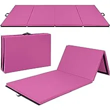 Best Choice Products 4-Panel Foam Folding Exercise Gym Mat, Pink