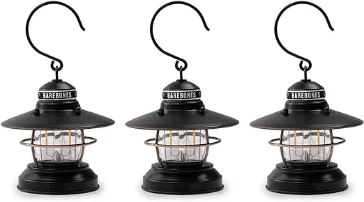 Barebones Edison Living Mini Lanterns, 3-Pack LED - Battery Operated, Outdoor Activities, Camping, Emergency Lights, Disaster Preparedness Goods, Light, Japanese Genuine Product