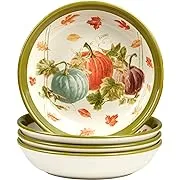 Certified International Harvest Autumn Havest 9" Soup/Cereal Bowls, Set of 4, Multicolor