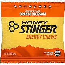 Honey Stinger Organic Orange Blossom Energy Chew | Gluten Free & Caffeine Free | For Exercise, Running and Performance | Sports Nutrition for Home & Gym, Pre and Mid Workout | 12 Pack, 21.6 Ounce