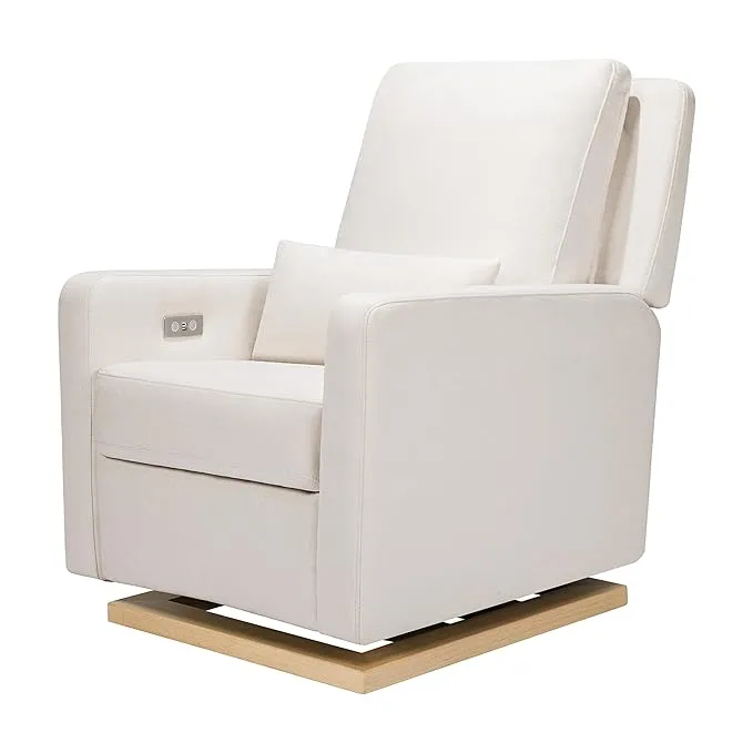 Babyletto Sigi Electronic Recliner and Glider in Eco-Performance Fabric with USB Port - Performance Cream Eco-Weave