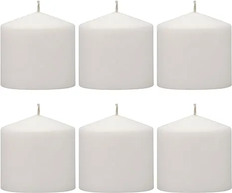 Stonebriar 3" x 4" Unscented 1-Wick White Pillar Candles, 6 Pack