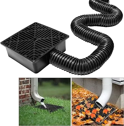 White Gutter Downspout Extension - No Dig Catch Basin Extender, Extendable 1....