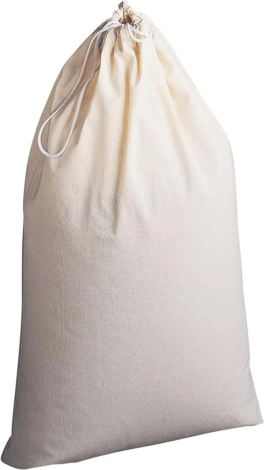 Household Essentials 120 Extra Large Natural Cotton Laundry Bag | Beige