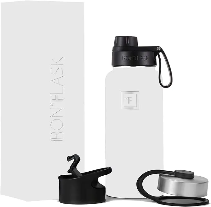 Iron Flask Iron °FLASK Sports Water Bottle 32 Oz 3 Lids