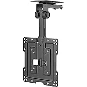 Mount Plus CM322 Flip Down TV and Monitor Roof Ceiling Mount | Fits Flat Screen 19 to 43 Inch | VESA Compatible 100x100, 200x200 | Height Adjustable | Pitched Roof