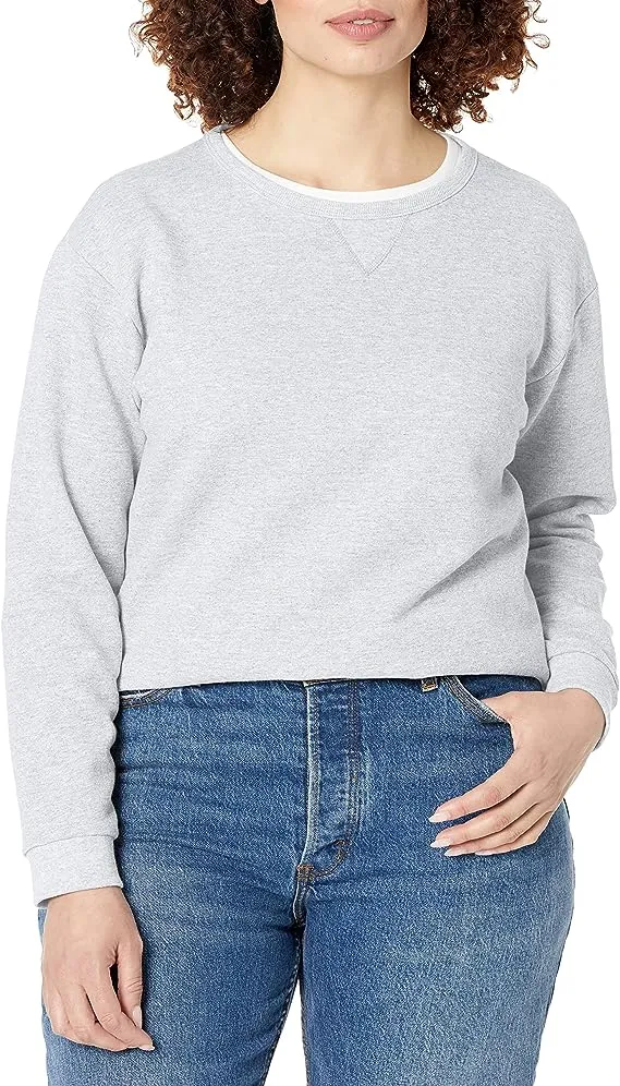 Hanes Women's Fleece Crew Neck Pullover Sweatshirt, Sizes S-2X