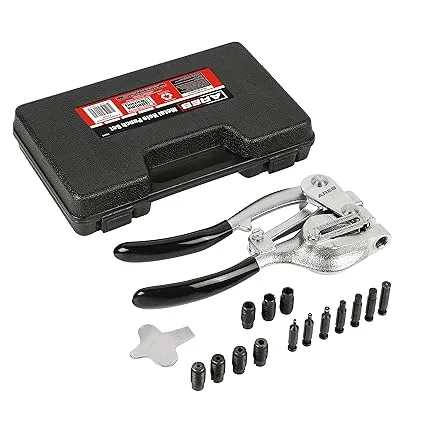 ARES 10005 - Metal Hole Punch Set - 3/32-Inch to 9/32-Inch Punches and Dies Included - for Aluminum, Brass, and Steel Sheet Metal and More