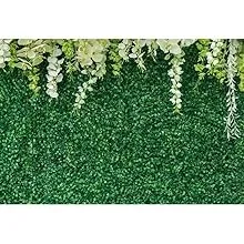 Greenery Backdrop Wall for Photography 10X8Ft Vinyl Green Leaf with Flowers