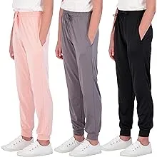 Real Essentials 3 Pack: Girls&#039; Dry-Fit Jogger Sweatpants Soft X-Large, Set 5 