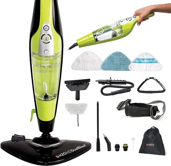 H2O HD DUALBLAST Steam Mop and Handheld Steam Cleaner For Floor Cleaning, Hardwood Floors, Grout Cleaner, Upholstery Cleaner, Tiles and Carpets