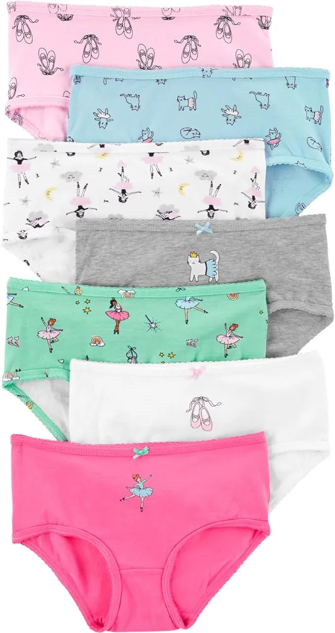 Carter's Girls' Little 7-Pack Underwear (Pink(3H741510)/Ballet