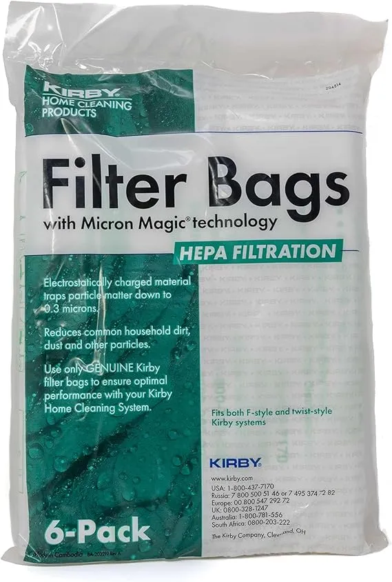 Kirby MicroAllergen Plus HEPA Filter Bags – 6 Pack