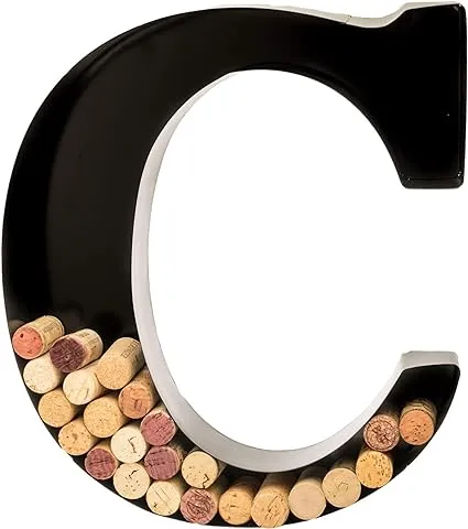 Wine Cork Holder - Metal Monogram Letter (C)