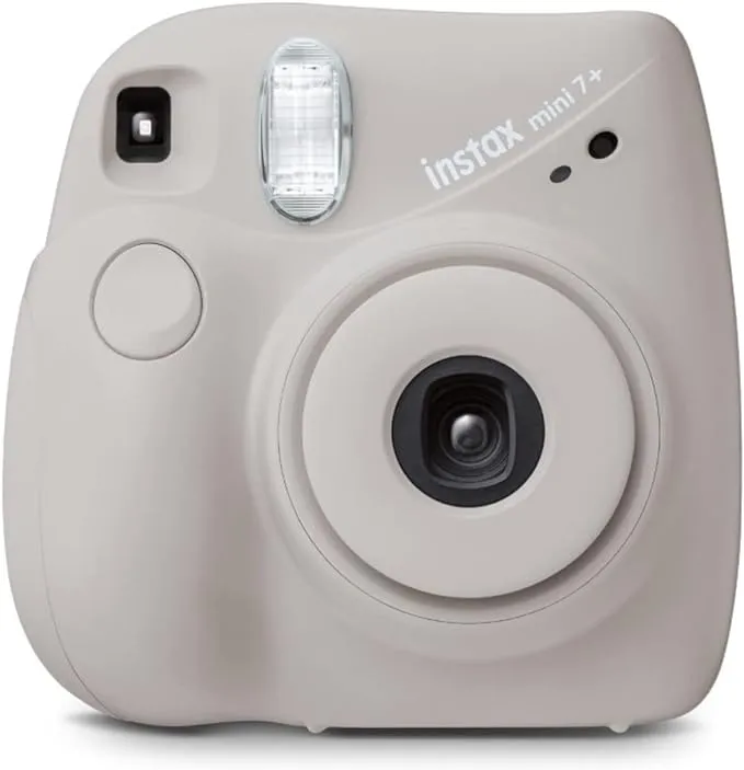 Fujifilm Instax Mini 7+ Camera, Easy to Operate, Portable, Handy Selfie Mirror, Polaroid Camera Perfect for Beginners and Experts, Sleek and Stylish Design - Gray (Renewed)