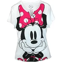 Disney Womens Minnie Mouse Tee Shirt Top, Small, White