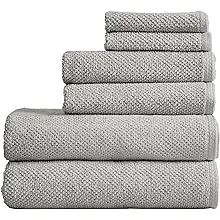 Cotton Quick Dry Popcorn Bath Towel - Great Bay Home (Light Grey, 6-Piece Set)