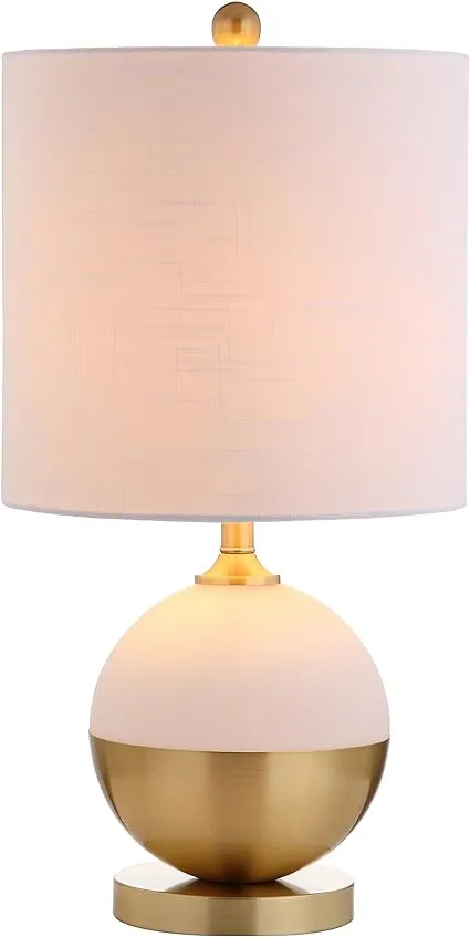 Carr 23.5" Brass Ceramic LED Table Lamp - White Shade