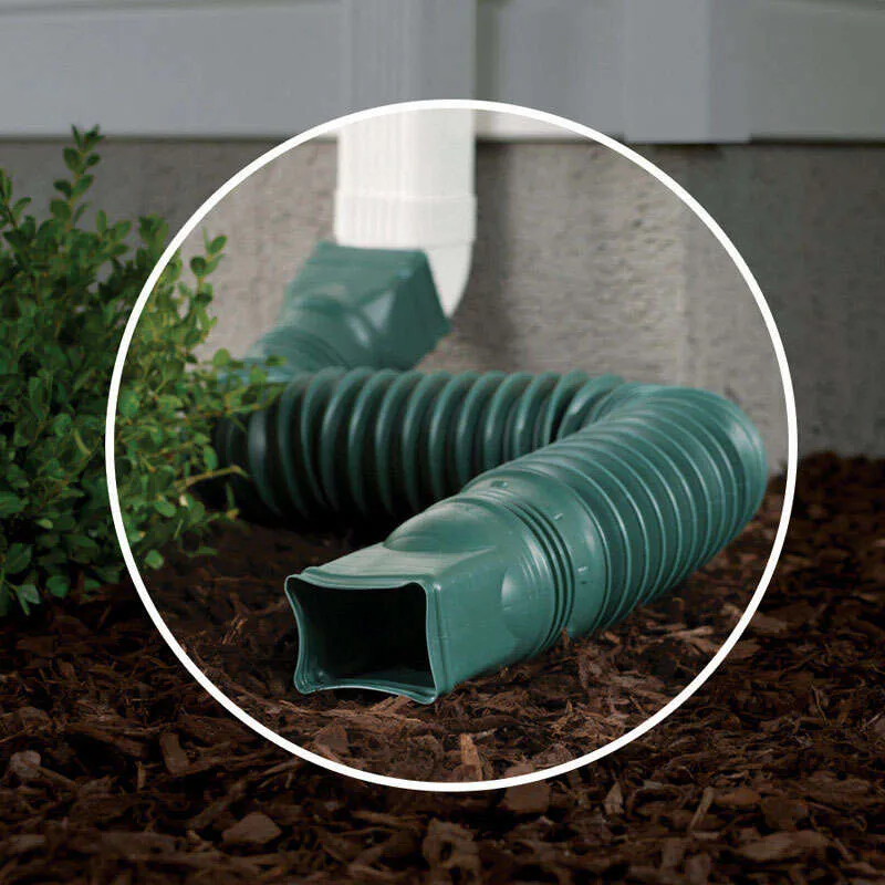 Amerimax Flex-a-Spout Downspout Extension, Green Gutter Accessories