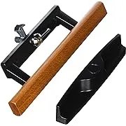 Wright Products - Surface Mounted Wooden Sliding Patio Door Latch Set, Black - Sliding Glass Door Lock and Replacement Internal Handle 3-15/16-Inch