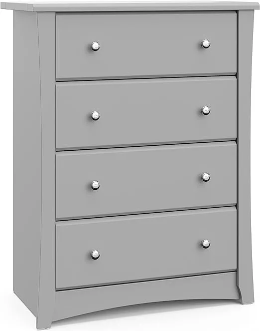 Storkcraft Crescent 4 Drawer Dresser (Black) – GREENGUARD Gold Certified, Nursery Organizer, Universal Design