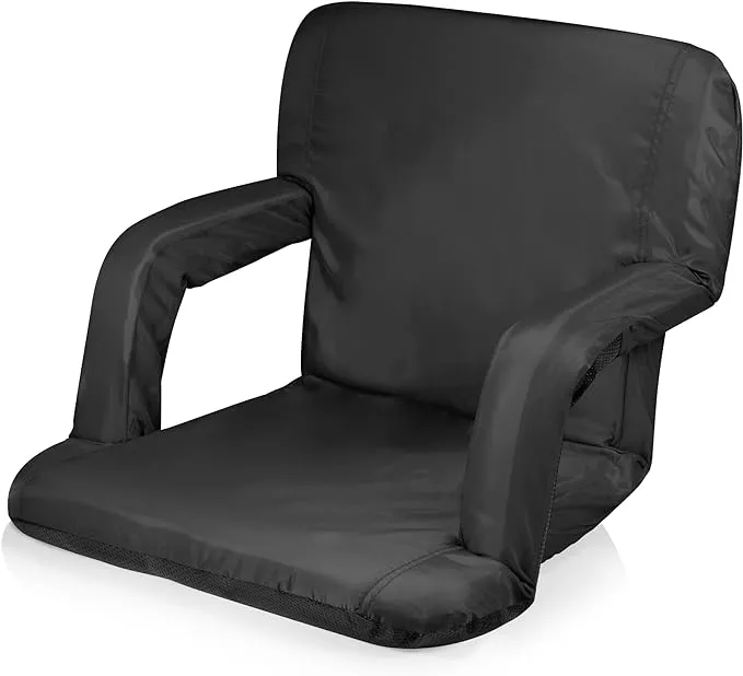 Picnic Time Ventura Seat Portable Recliner Chair, Black