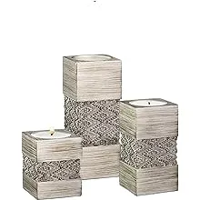 Tealight Candle Holder Set of 3 - Centerpiece for Living Room and Dining Room TA