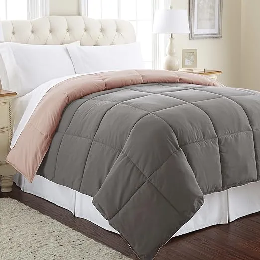 Modern Threads Ivory & Sage Reversible Down Alternative Comforter Queen