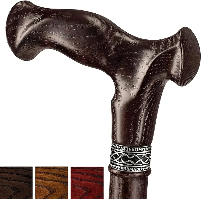 Asterom Walking Cane for Men & Women - Handmade, Ergonomic, Sturdy Wooden Cane | Walking Sticks for Seniors | Heavy Duty Cool Canes - FSA/HSA Eligible