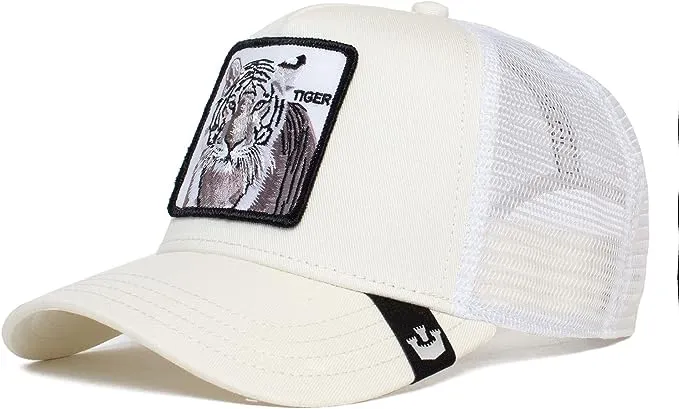 Goorin Bros. The Farm Unisex Original Adjustable Snapback Trucker Hat, White (White Tiger), One Size