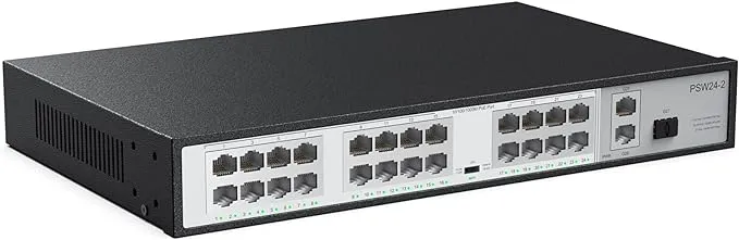 24 Port PoE Switch,10/100M<wbr/>bps PoE+ Ethernet Switch Unmanaged with 2 Gigabit U...