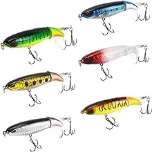 6PCS Fishing Lures for Bass, Bass Whopper Lures Kit, Plopping Bass Lure with Floating Rotating Tail for Bass Trout, Bass Topwater Lure for Freshwater Saltwater