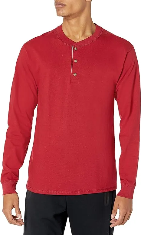 Hanes Men's Beefy-T Long-Sleeve Henley