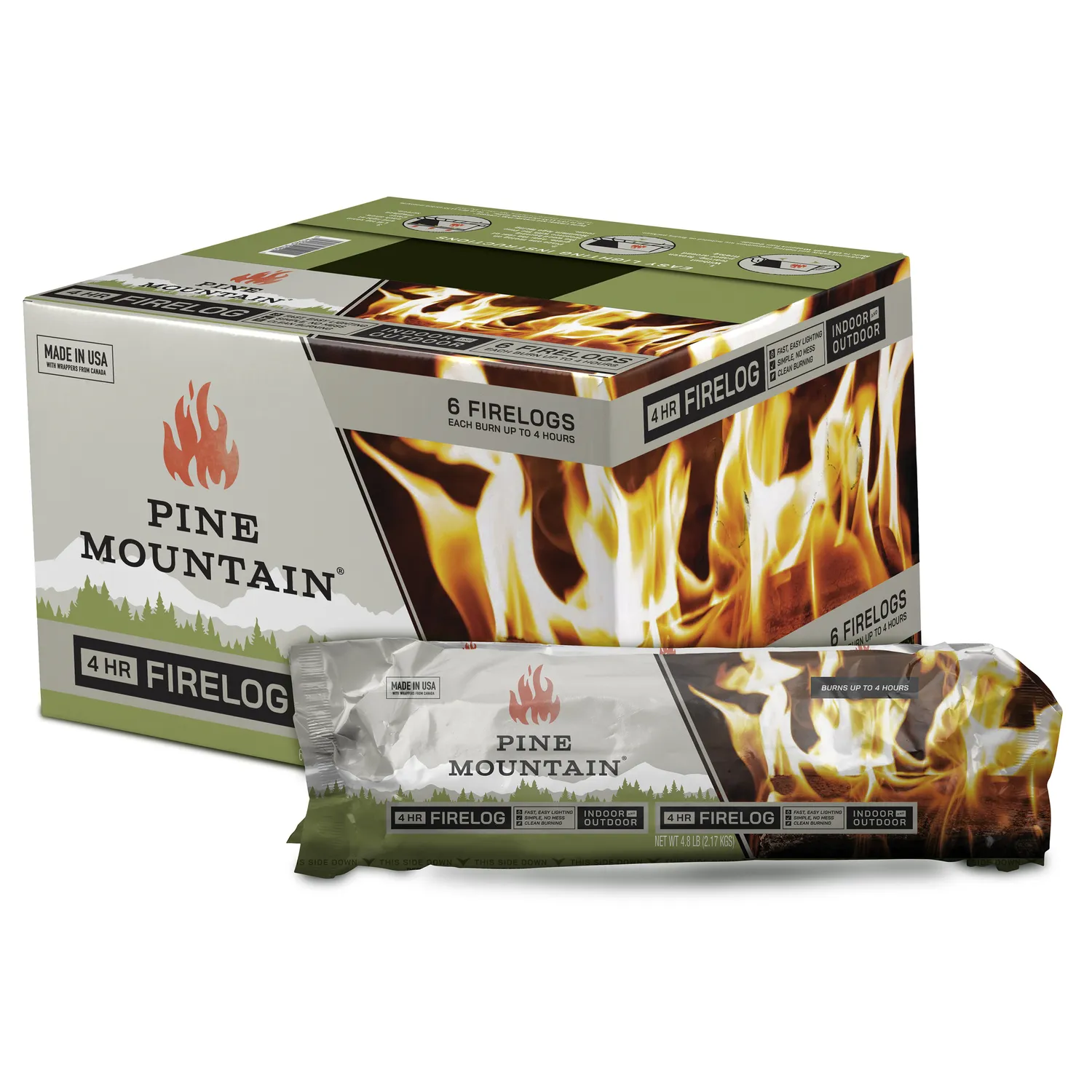 Pine Mountain Firelogs, 4 Hour - 6 firelogs, 28.8 lb