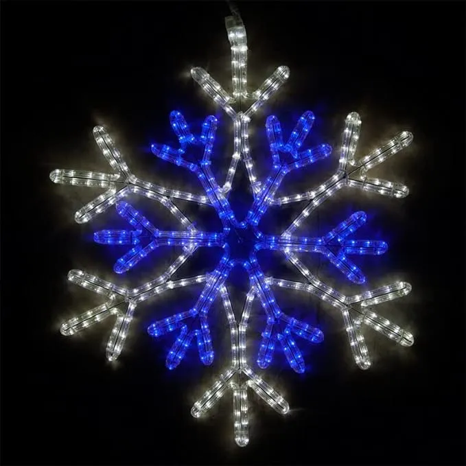 24&#034; LED Snowflake Hanging Christmas Light Decoration for Indoor Outdoor Use, Chr