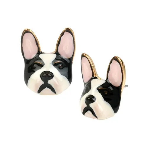 Betsey Johnson Jewelry | Betsey Johnson Bulldog Stud Earrings | Color: Black/White | Size: Os | Nenvvsky's Closet